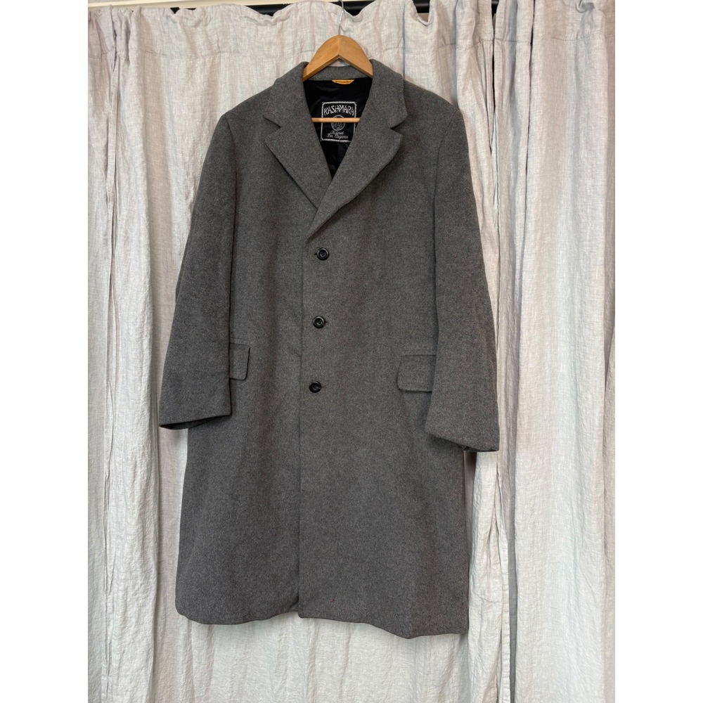 Vintage Alpacuna Kashmara Wool Alpaca Overcoat Gray Hughes & Hatcher Long Coat